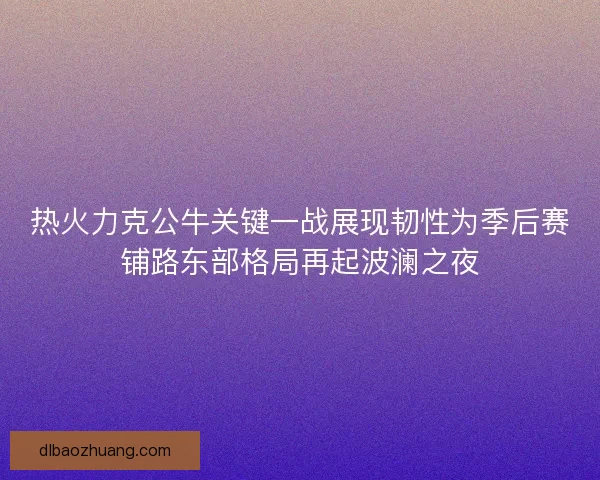 热火力克公牛关键一战展现韧性为季后赛铺路东部格局再起波澜之夜