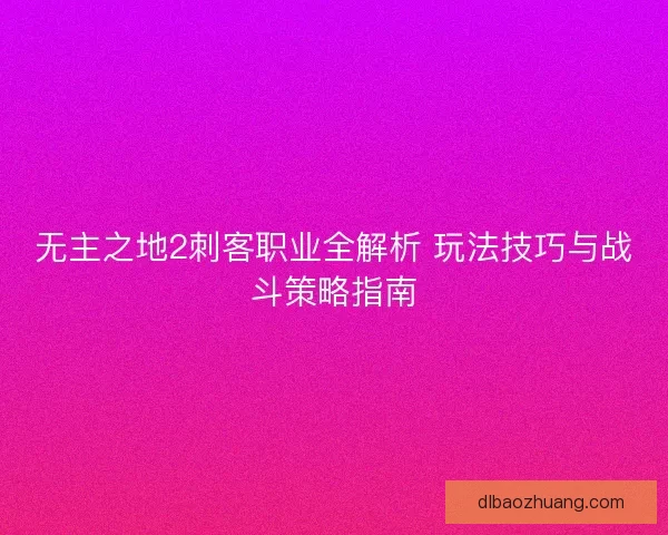 无主之地2刺客职业全解析 玩法技巧与战斗策略指南