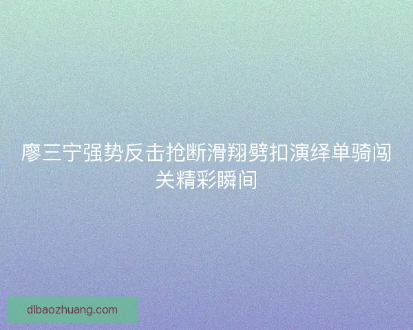 廖三宁强势反击抢断滑翔劈扣演绎单骑闯关精彩瞬间