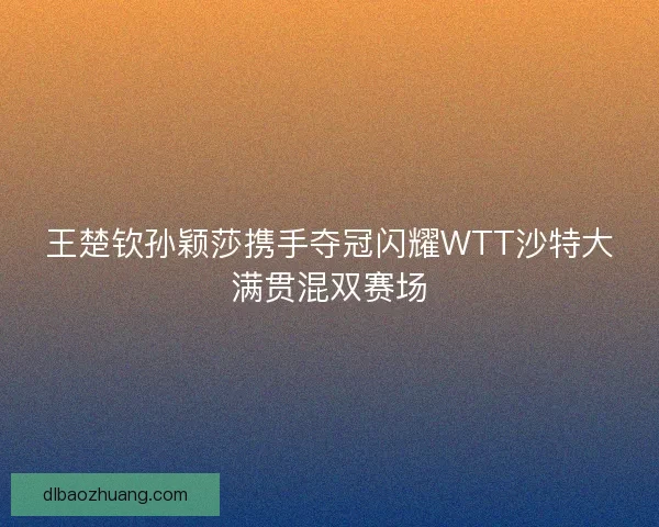 王楚钦孙颖莎携手夺冠闪耀WTT沙特大满贯混双赛场